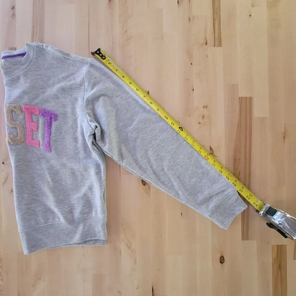 Womans 'SUNSET' Sweatshirt Gray SZ S Embellished Pullover - Picture 7 of 10